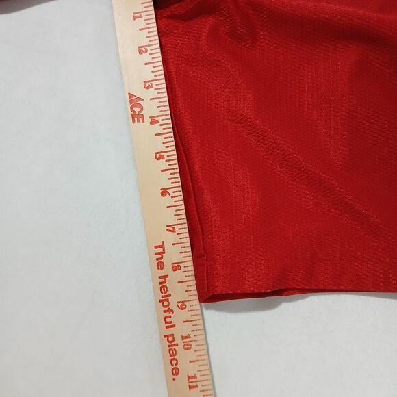 VTG Nike Basketball Shorts Mens Med Red Shiny Dazzle 9" Pockets Drawstring Y2K - Picture 9 of 12